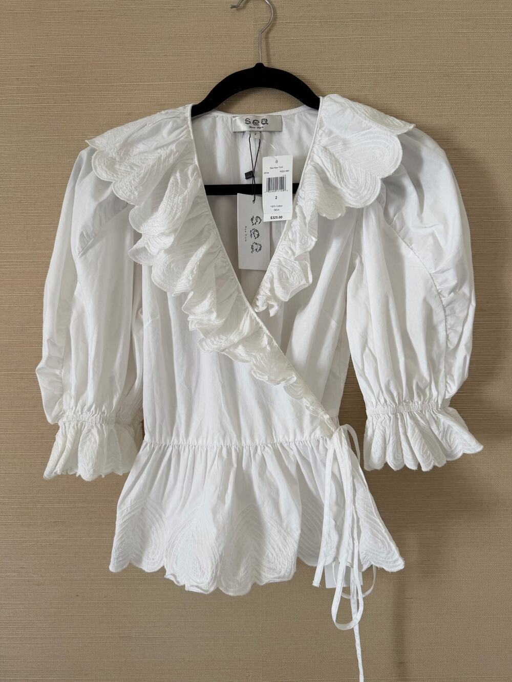 Sea New York Ruffle Wrap Blouse – Size 2 (NWT, $325)